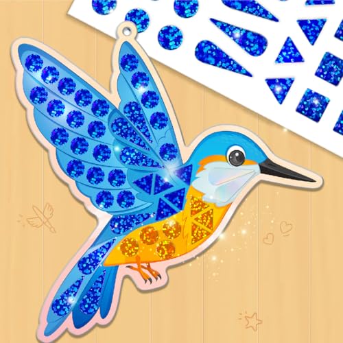 Imagimake Mirror Mosaic - Animals & Birds, 10 Templates, 950+ Stickers | Mess-Free Craft Activity, Screen-Free Creative Art Kit for Kids, Birthday Gift for Boys & Girls Ages 3,4,5,6,7 Years Old - style: 8. Animals & Birds