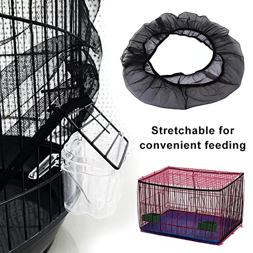 Bird Cage Seed Catcher, Bird Cage Mesh Guard Netting, Birdcage Seed Guard Skirt, Parakeet Cage Skirt for Round Square Cages (Black, XL) - color: Black
