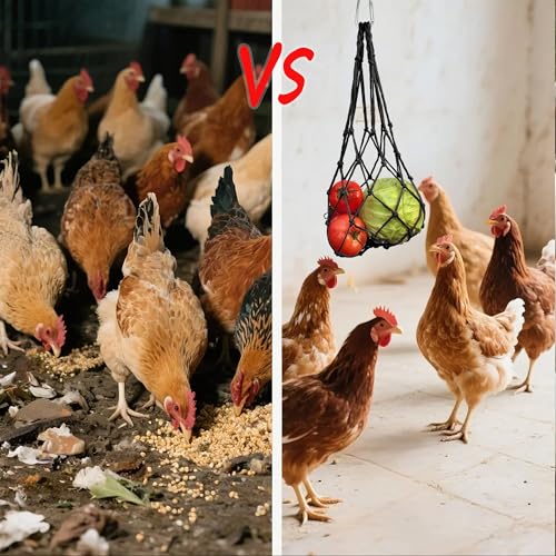 2PCS Chicken Vegetable Hanging Feeder Bags, Reusable String Bag Net Hanging Feeder for Chickens Ducks Coops Toy, Enrichment Toys, Treat Holder, No Waste Poultry Accessory(Black) - color: Black