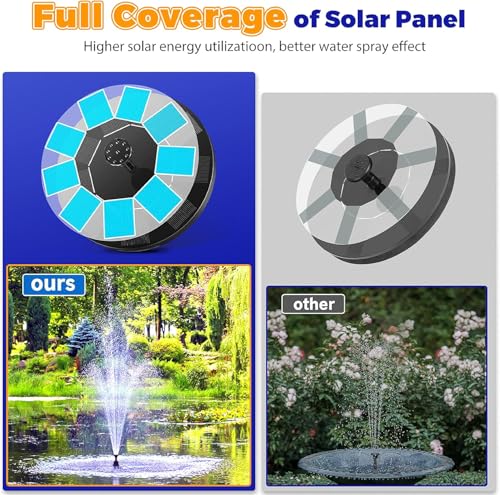 Solar Fountain for Bird Bath, 2026 Upgraded 2.5W Solar Bird Bath Fountain Pump with 6 Nozzles, Floating & Standing Solar Water Pump for Bird Baths, Garden, Pond, Pool, Outdoor