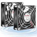 Wathai 2PCS IP68 80mm x 25mm 12V Waterproof Cooling Fan DC 12v Exhaust Fan | High Airflow Dual Ball DC 12v Exhaust Fan 2Pin for DIY RV Fridge Refrigerator Solar Battery Box Cabinet Ventilation Cooling - style: IP68 80mm
