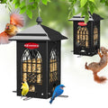 Kingsyard 5 Lbs Squirrel Proof Bird Feeders with Weight-Activated Perches | Large Metal Bird Feeder House for Outdoors, Weatherproof, Great for Small Wildbirds Cardinal Finch Bluebird, Sequin Black - color: Black