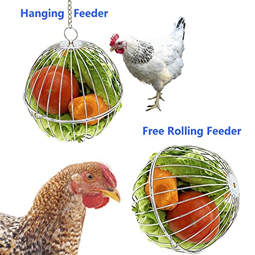 Chicken Treat Ball Chicken Vegetable Feeder Veggie Hanging Ball Toy for Hens 2PCS