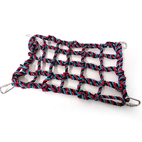 Litewoo Bird Rope Climbing Net Swing Grid Hammock for Parrot Rat Cage, M | Nylon chew-safe material, 9.84 x 12.6in, sturdy, for parrots/hamsters/chinchillas/ferrets, promotes climbing & nail trimming - color: M: 9.84 x 12.60inch/ 25 x 32cm