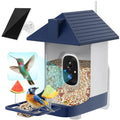 Smart Bird Feeder with Camera,5200mAh Battery with Solar Panel,4K Native Resolution Live View,AI Species Identification,Auto Capture & Instant Arrival Alert, Ideal Gift for Bird Lovers -Blue - color: Blue