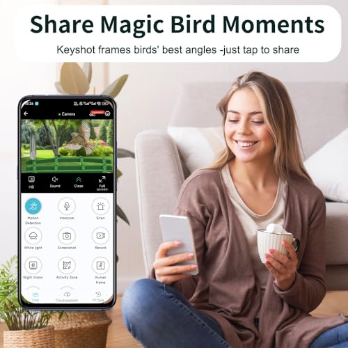 Smart Hanging Bird Feeder with Camera Solar Powered & AI Bi rd Identification, 2.4Ghz WiFi Bird feeders for Outdoors,2.1L Capacity, IP65 Waterproof,Mobile Remote Control,Full-ColorNight Vision