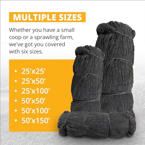 Stromberg's 1" Knotted Netting, Game Bird Netting for Pheasants & Quails, Heavy Duty, Chicken Coops, Gardening, UV-Resistant, 85 lb. Break Strength, 25'x25' | For Pheasants & Quails, Heavy Duty, Chicken Coops, Gardening, UV-Resistant, 85 lb. Break Strengt