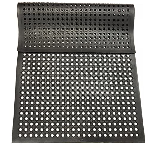 Outside Rubber Floor Mats Anti Slip Commercial Resturant Drainage Mat | 60"x35" Heavy Duty Outdoor Mat for Kitchen Garage Garden Patio Indoor Outdoor Entrance Industrial Pool Bar Wet Area - size: 60x35 inches