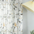 Botanical Birds Print Sheer Curtains, 52 x 63, Grey, 1 Panel, Gray | Soft Smooth Feel, Airy Window Drapes, Nature Inspired Design, for Living Room and Dining Room Windows - color: Grey-sheer, size: 52"W x 63"L (Pack of 1)