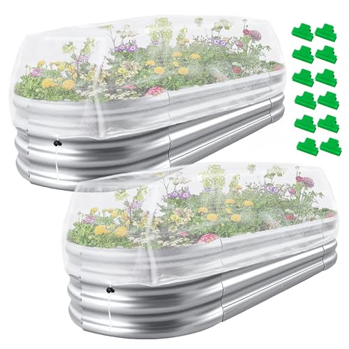 Garden Netting for Raised Beds, Plant Covers Garden Protection Bird Netting | 8x4FT Raised Garden Bed Cover, Ultra Fine Mesh Netting Pest Barrier for Vegetables Fruits Crops, with Drawstring & Clip, 2PCS - size: 8x4x1FT
