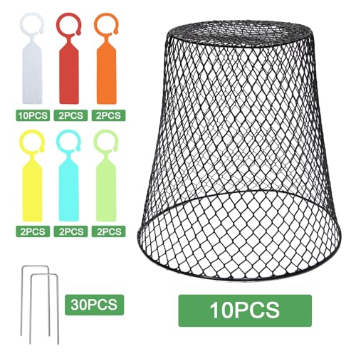 10 Pcs 9.13"×9.13" Chicken Wire Cloche Plant Covers Garden Netting Metal Heavy Duty Plant Protectors from Animals for Keeping Bunnies Chicken Squirrels Birds Other Out