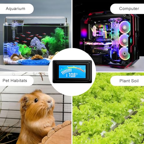 KETOTEK Digital Thermometer Temperature Meter Gauge Waterproof Sensor Probe Aquarium Car PC case Incubator Temp Meter 4 Pin Power Supply Celsius/Fahrenheit LCD Display - style: 4 Pin Interface