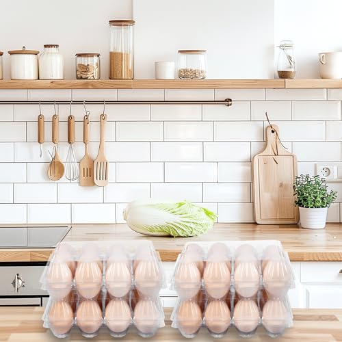 100 Pack 12 Count Plastic Egg Cartons - Bulk Cheap Clear Reusable Egg Containers for Chicken Eggs, Dozen Egg Storage Solutions. - size: 3x4，100Pack