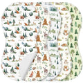SmoothNovelty 5 Pack Woodland Animal Baby Burp Cloths Soft Absorbent Burping Rags for Newborns 19"x9" Spit up Cloths for Boy Girl Newborn Baby Shower Registry Gifts Set Nursery Decor - style: Woodland Animal