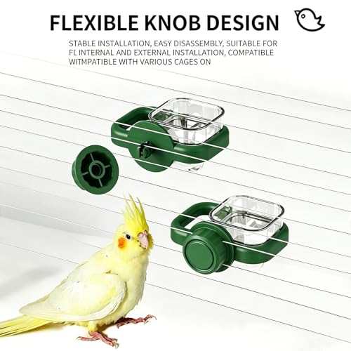 Bird cage Feeder,Bird cage Food Bowls,Parrot Feeder,Bird Feeding,Dish Water Cups,Stand Hanging Parakeet Food Container,Bird Food Bowl for cage,Food and Water Bowls,for Birds or Budgie Parrot