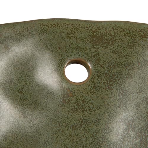 Creative Co-Op Set of 2 Green Reactive Glaze Stoneware Colanders - color: Green, size: Large/Small