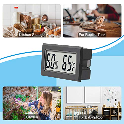 Mini Digital Thermometer 2-Pack Hygrometer Indoor Humidity Monitor Temperature Humidity Gauge Meter with Fahrenheit (℉) for Greenhouse, Garden, Cellar, Closet Etc by DWEPTU