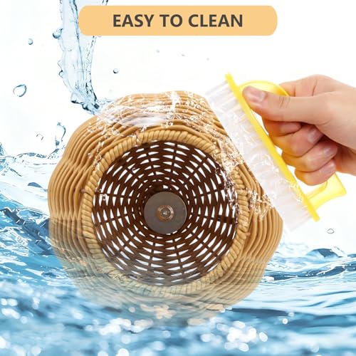 Hypeety Rattan Steel Frame Bird Nest for Cage Chewproof Bed with Cushion | Sturdy, natural rattan, removable soft plush pad, washable bird hammock, fits most cages, suitable for budgies/lovebirds