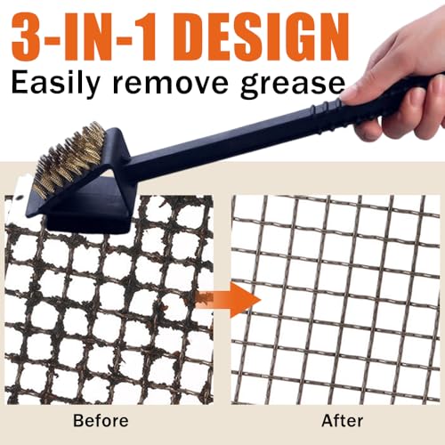 Ouliget 3-in-1 Bird Cage Cleaning Brush,Multi-Function Brush Poop Remover Shovel Cleaning Brush Tools,Pet Cages Accessories Scraper and Scrub Pad in One Tool