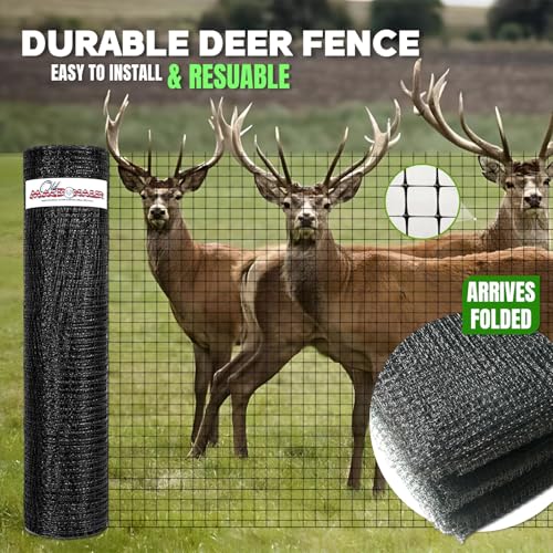 OldMacDonald Deer and Animal Fence Barrier Netting (55gr/sq m.) 7.5' x 100' (2.3m x 30m) (mesh 19x19mm) - Folded for Shipping - size: 7.5' x 100' (2.3m x 30m) (mesh 19x19mm)