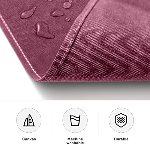 Hongsome Cotton Canvas Cross Back Apron for Art Painting Garden Chef Bartender Work,Women Men 3 Pockets Waterproof M-XXL - color: Purple
