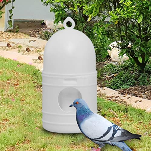 Pigeon Water Dispenser Drinker Bird Water Drinker, Automatic Feeders, Water Dispenser, Dove Drinker for Chicken, Duck, Quail (1L), White