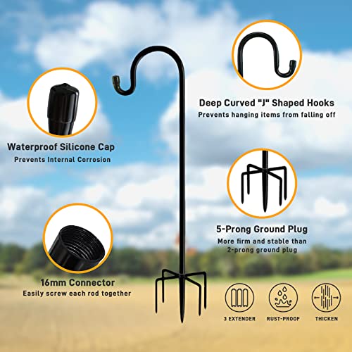 Shepherd Hooks Outdoor 36 Inches for Lanterns Heavy Duty Shepherd Stand Plant Hanger Yard Hooks for Solar Lights,Bird Feeder,Wedding,Mason Jar,Planter Pot - color: 36 IN