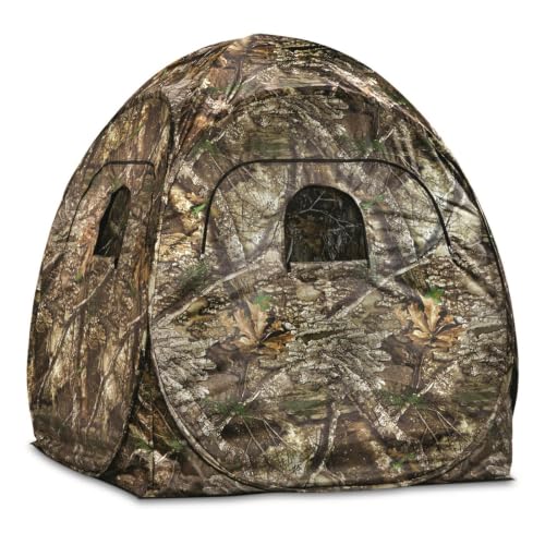 Guide Gear HuntRite Deluxe 4-Panel Spring Steel Hunting Ground Blind; 2 Person for Deer and Turkey Season RT APX