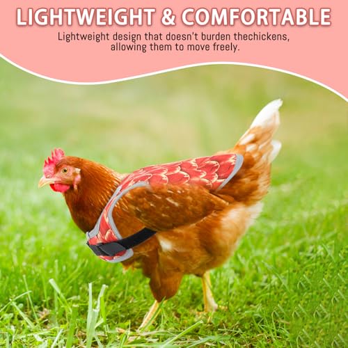 2-Pack Chicken Saddle for Hens, Adjustable Hen Apron Back Protector, Poultry Wing & Back Guard, Feather Protection Jacket for Chicken Mating, Pecking & Plucking Prevention