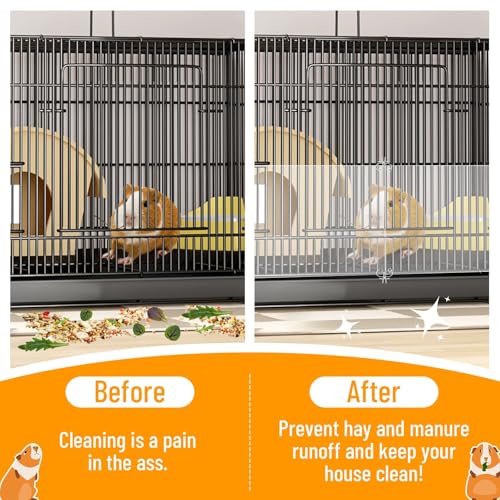 PETKNOWS 12 Pack 11.8 x 7.9 inch Clear Cage Edge Liner Protection for Rabbit | Plastic Pet Cage Liner,Guinea Pig and Rabbit, Cage Edge Liner Protection and Urine Guard , 50 Zip Ties Included - color: Transparent, size: 30X20 CM
