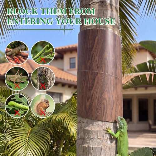 Large Tree Trunk Protector Guard 15.7 x 55 Inch Squirrel Baffle for Bird Feeder Poles Wood Wrap Tree Barrier with Adhesive Tapes Outside Plant Protector from Squirrel Raccoon Iguana