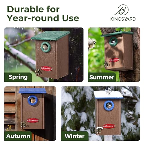 Kingsyard Recycled Plastic Bluebird House for Outdoor + Kingsyard Recycled Plastic Wren Bird House for Outdoors
