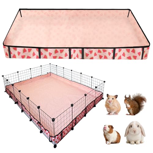 Waterproof Guinea Pig Cage Liners, Washable & Reusable Small Animal Cage Mat, for Rabbit, Hamster, Chinchilla, Hedgehog (Watermelon),C&C 48x72 inches - size: C&C 4x6(48x72 inches)