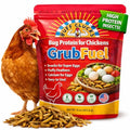 Buff Clucks Grub Fuel Black Soldier Fly Larvae for Chickens, Chick Feed 1lb | Chicken Snack for Poultry, Chicken Treats for Laying Hens, Dried BSFL Rich in Protein, Calcium, Fiber, Essential Fatty Acids - size: 1 Pound (Pack of 1)