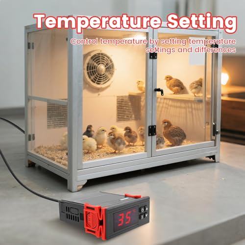 4PCS STC-1000 Digital Temperature Controller Thermostat with NTC Waterproof Sensor Probe – Dual Relay Heating & Cooling Control, ℃/℉ Display, AC 110V–220V 10A for Incubator Fridge 3D Printer Aquarium