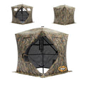 360 Degree See Through Hunting Blind, Pop Up Ground Blind | 2-3 Person & 3-4 Person Hunting Blind for Hunting Deer and Turkey, with Diamond-Shaped Door, Mud Flap and Portable Carry Bag - style: 2-3 Person 360°