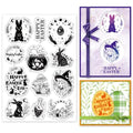 Easter Bunny Magic Clear Stamp Reusable Egg Transparent Stamps for Scrapbooking Star Sun Rubber Stamp Flower Words Silicone Stamps for Easter Card Making Journaling Photo Album Journal - color: Magic Easter