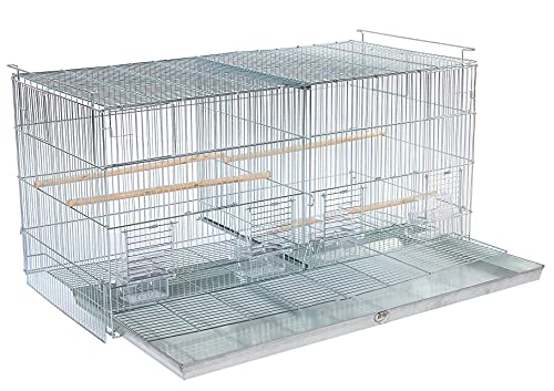 Lot of Galvanized Zinc Plated Stack and Lock Breeder Breeding Bird Flight Cage with Removable Divider Side Nesting Doors