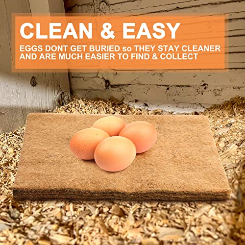 Aoriher 12 Pack Natural Hemp Chicken Nesting Pads Reusable Hens Bedding Mats Chicken Nesting Box Liners for Hen Laying Eggs, Coop Pet Garden Lawn Indoor Outdoor, 11.8 x 11.8 Inches
