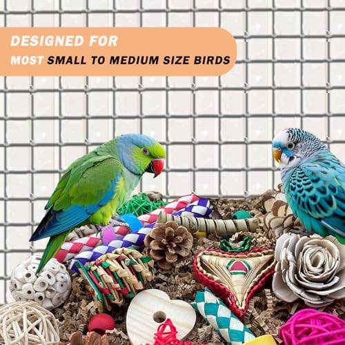 Bird Foraging & Bird Shredding Toys Box,Natural Chewing and Foraging Toys for Cockatiels,Parakeets,Conures,Love Birds & Small to Medium Parrots - size: Large