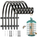 EPHECH 6Pack 12Inch Heavy Duty Hanging Plant Brackets for Plant Baskets | 80Lbs Outdoor and Indoor Hanging Brackets | Black Metal Wall Plant Hanger Hooks for Hanging Flower Pot Bird Feeder Lanterns - size: 6PCS-12Inch