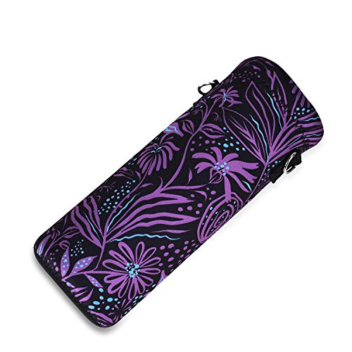AMARY 500ML Neoprene Water Bottle Carrier Bag with Adjustable Shoulder Strap,Insulated Water Bottle Cover for Stainless Steel/Glass/Plastic Bottles 16.9OZ (Flowers-2) - color: Flowers-2