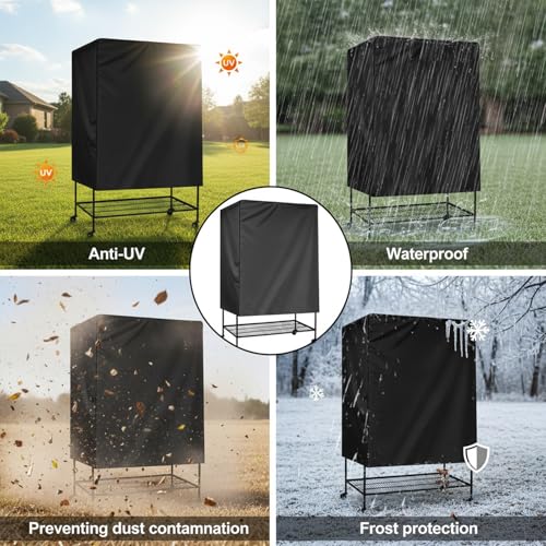 Bird Universal Pet Cage Cover, Pets Product Universal Birdcage Cover, Water-Proof Good Night Black-Out Birdcage Covers, for Parrot Parakeet Small Animal Sleeping, Black, 33L x 23W x 41H inches