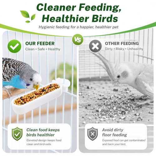 9 Pack Small Bird Feeder, Bird Plastic Food Cup, Convenient Hanging Food Feeder Box, Birds Water Cage Accessories for Parrots Pigeons Parakeet Small Size Birds