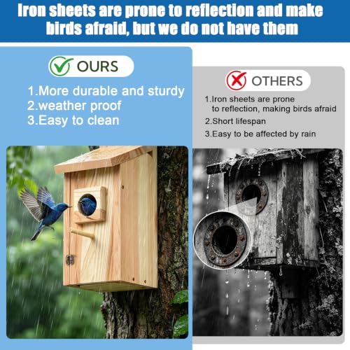 6 Pack Bird Houses for Outside - Wooden Bird Houses with Perch Design, Bluebird Nesting Box for Wren Chickadee Finch, Outdoor Birdhouse for Garden Yard (6)