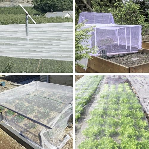 Unves 8'x24' Garden Netting, Bird Netting for Garden Protection | Insect Plant Mosquito Net Covers for Vegetable Fruits from Birds Bugs - size: 8 x 24 Ft x 1 pc