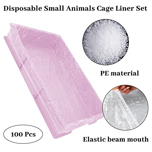 BNOSDM 100 PCS Disposable Rabbit Cage Liner Plastic Guinea Pig Cage Bedding Hamster Litter Pan Bags Universal Toilet Film for Bunny Chinchilla Ferret Hedgehog Small Animals (47") - color: Transparent-100 Pcs