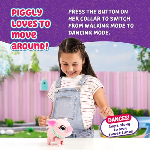 Little Live Pets My Pet Piggly the Toy Pig, Interactive Walking Pig Toy with 25+ Sounds and Detachable Leash, Pigs Toys for Kids of Ages 5+ | Wiggly nose sneezes, dances & walks with leash; interactive plush pet toy for kids ages 5+ - style: Walking Pig
