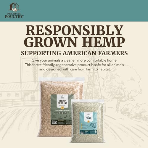 2 Pack Hemp Bedding Absorbent Chicken Coop Substrate, 22.5 Lb - size: 3 Cubic Feet Pack of 2