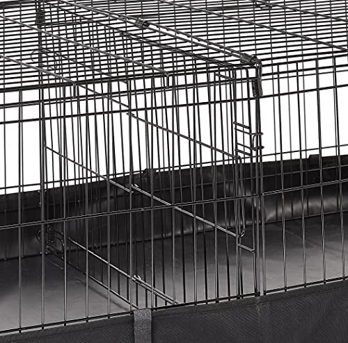 Amazon Basics Leakproof Canvas Bottom Guinea Pig Cage, Easy to Clean Small Animal Habitat with Divider Set, Indoor/Outdoor, Portable, No Tools Needed, 47.6"L x 24.2"W x 14"H, Black - size: 47.6"L x 24.2"W x 14.0"H
